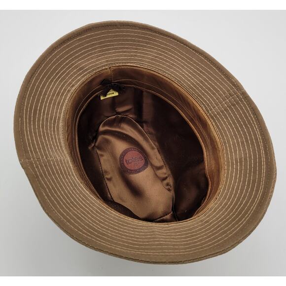 Vintage Totes Light Brown Suede Fedora Hat - Medium USA Made Indiana Jones Style - Picture 7 of 11